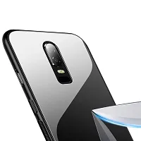 Mobcure Shockproof Mirror Glass Back Mobile Phone Case Covers for Oneplus 6 - Black-thumb1