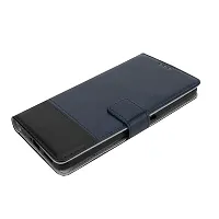 Mobcure Double Shade Flip Cover PU Leather Flip Case with Card Holder and Magnetic Stand for Mi Poco F4 5G (Blue with Black)-thumb4