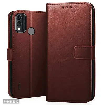 Mobcure Genuine Leather Finish Flip Cover Back Case for Nokia G11 Plus|Inbuilt Stand  Inside Pockets| Wallet Style | Magnet Closure - Brown