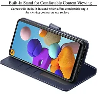 Mobcure Double Shade Flip Cover PU Leather Flip Case with Card Holder and Magnetic Stand for Vivo V27 5G (Blue with Brown)-thumb3