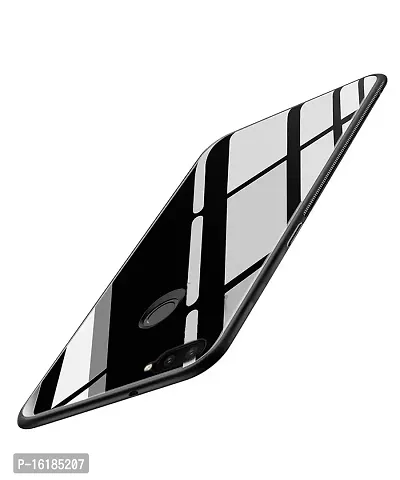 Mobcure Case Anti-Scratch Tempered Glass Back Cover TPU Frame Hybrid Shell Slim Case Anti-Drop for Honor 7C - Black