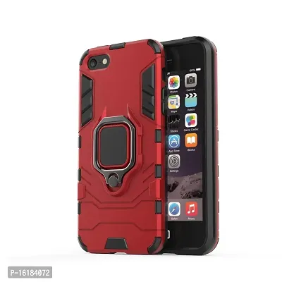 Mobcure D5 Kickstand Heavy Duty Shockproof Armour Rugged Back Case Cover for Apple iPhone 5 with Finger Ring Holder (Red)-thumb0