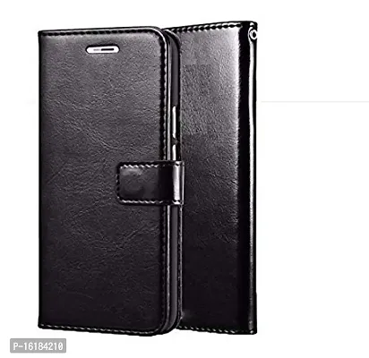 Mobcure Vintage Pu Leather Flip Flap for Oppo A15s I Wallet Case Cover - Black