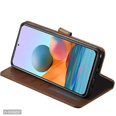 Mobcure Double Shade Flip Cover PU Leather Flip Case with Card Holder and Magnetic Stand for IQOO Z6 Lite (Brown with Blue)-thumb5