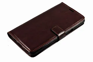 Mobcure Genuine Leather Finish Flip Cover Back Case for Vivo V20 SE|Inbuilt Stand  Inside Pockets| Wallet Style | Magnet Closure - Coffee-thumb1