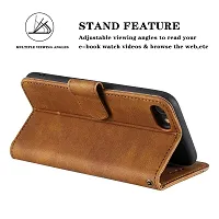 Mobcure Splicing PU Leather Case for Infinix Hot 20 5G|Retro Full Protection Premium Flip Cover Wallet Case with Magnetic Closure Kickstand Card Slots (Brown with Gray)-thumb3