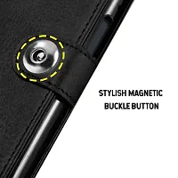 Mobcure Genuine Leather Finish Flip Back Cover Case Inbuilt Pockets Stand Wallet Style Designer Tich Button Magnet Case For Realme 10 Pro Plus 5G Z Black-thumb3