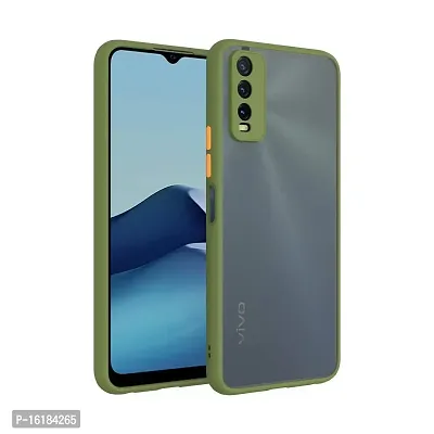 Mobcure Hard Matte Finish Smoke Case I Camera Protection I with Soft Side Frame Protective Back Case Cover for Vivo Y20 Light Green-thumb0