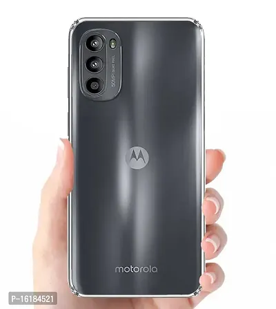 Mobcure Transparent Soft Silicone TPU Flexible Back Cover Compatible for Motorola Moto G82 - Clear-thumb3