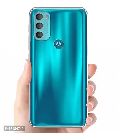 Mobcure Transparent Soft Silicone TPU Flexible Back Cover Compatible for Motorola Moto G40 Fusion - Clear-thumb3