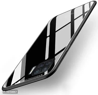 Mobcure Toughened Glass Back for Oppo F17 Pro I Plain Case Cover - Black-thumb0