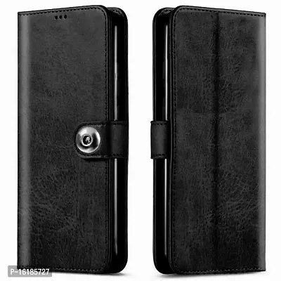 Mobcure Genuine Leather Finish Flip Back Cover Case | Inbuilt Pockets  Stand | Wallet Style | Designer Tich Button Magnet Case for Infinix Note 12 5G - Z Black