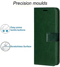 Mobcure Genuine Leather Finish Flip Cover Back Case For Realme C55 Inbuilt Stand Inside Pockets Wallet Style Magnet Closure Green-thumb1