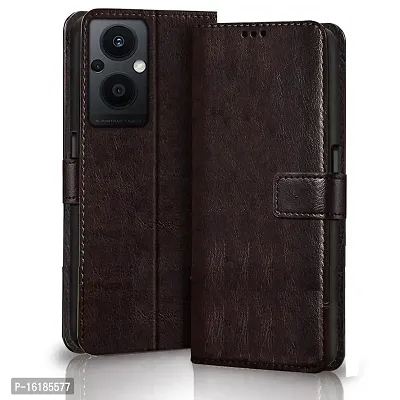 Mobcure Genuine Leather Finish Flip Cover Back Case for Mi Poco M5|Inbuilt Stand  Inside Pockets| Wallet Style | Magnet Closure - Coffee-thumb0