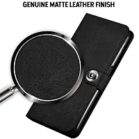 Mobcure Genuine Leather Finish Flip Back Cover Case | Inbuilt Pockets  Stand | Wallet Style | Designer Tich Button Magnet Case for Samsung Galaxy A04e - Z Black-thumb1