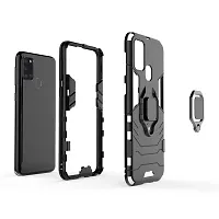 Mobcure D5 Kickstand Heavy Duty Shockproof Armour Rugged Back Case Cover for Samsung Galaxy A21s with Finger Ring Holder (Black)-thumb4