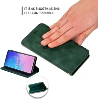 Mobcure Genuine Leather Finish Flip Cover Back Case for IQOO Z6 Lite|Inbuilt Stand  Inside Pockets| Wallet Style | Magnet Closure - Green-thumb2