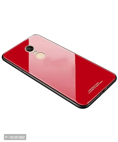 Mobcure Case Anti-Scratch Tempered Glass Back Cover TPU Frame Hybrid Shell Slim Case Anti-Drop for Xiaomi Redmi Note 4 - Red