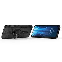Mobcure D5 Kickstand Heavy Duty Shockproof Armour Rugged Back Case Cover for Vivo V17 Pro with Finger Ring Holder (Black)-thumb2