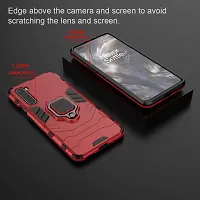 Mobcure D5 Kickstand Heavy Duty Shockproof Armour Rugged Back Case Cover for Oneplus Nord with Finger Ring Holder (Red)-thumb3