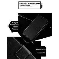 Mobcure Genuine Leather Finish Flip Cover Back Case for Oppo A17k|Inbuilt Stand  Inside Pockets| Wallet Style | Magnet Closure - Black-thumb3