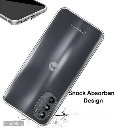 Mobcure Transparent Soft Silicone TPU Flexible Back Cover Compatible for Motorola Moto G62 5G - Clear-thumb3