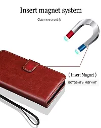Mobcure Genuine Leather Finish Flip Cover Back Case for Motorola Moto G71 5G|Inbuilt Stand  Inside Pockets| Wallet Style | Magnet Closure - Brown-thumb3