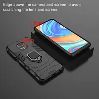 Mobcure D5 Kickstand Heavy Duty Shockproof Armour Rugged Back Case Cover for Xiaomi Redmi Note 9 Pro with Finger Ring Holder (Black)-thumb4