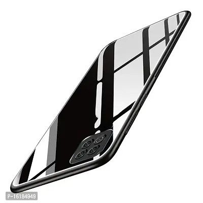 Mobcure Toughened Glass Back for Mi Poco C3 I Plain Case Cover - Black