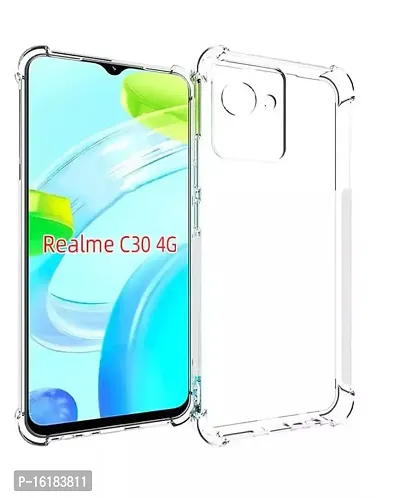 Mobcure Transparent Soft Silicone TPU Flexible Back Cover Compatible for Realme C30 - Clear-thumb0