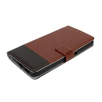 Mobcure Double Shade Flip Cover PU Leather Flip Case with Card Holder and Magnetic Stand for Tecno Pova Neo 5G (Brown with Coffee)-thumb4