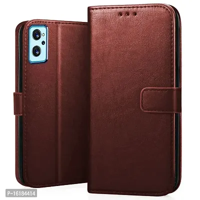Mobcure Genuine Leather Finish Flip Cover Back Case for Oppo K10 4G|Inbuilt Stand  Inside Pockets| Wallet Style | Magnet Closure - Brown-thumb0