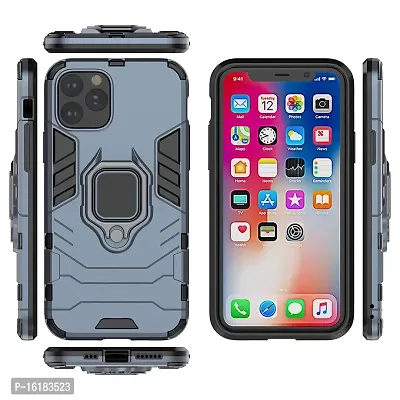 Mobcure D5 Kickstand Heavy Duty Shockproof Armour Rugged Back Case Cover for Apple iPhone 11 Pro with Finger Ring Holder (Blue)