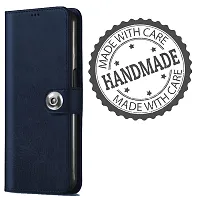 Mobcure Genuine Leather Finish Flip Back Cover Case | Inbuilt Pockets  Stand | Wallet Style | Designer Tich Button Magnet Case for Vivo V27 5G - Navy Blue-thumb4