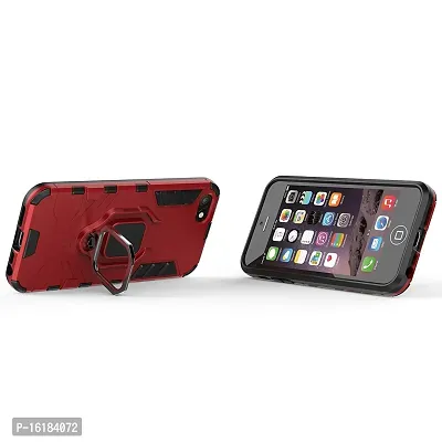 Mobcure D5 Kickstand Heavy Duty Shockproof Armour Rugged Back Case Cover for Apple iPhone 5 with Finger Ring Holder (Red)-thumb4