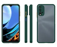 Mobcure Hard Matte Finish Smoke Case I Camera Protection I with Soft Side Frame Protective Back Case Cover for Redmi 9 Power - Dark Green-thumb1