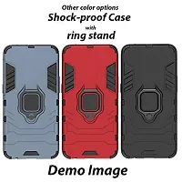 Mobcure D5 Kickstand Heavy Duty Shockproof Armour Rugged Back Case Cover for Vivo Y12 with Finger Ring Holder (Black)-thumb4