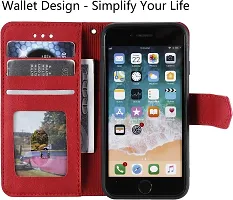 Mobcure Splicing PU Leather Case for Oppo F21 Pro 4G |Retro Full Protection Premium Flip Cover Wallet Case with Magnetic Closure Kickstand Card Slots (Red with Gray)-thumb3