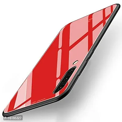Mobcure Toughened Glass Back for Samsung Galaxy A30s I Plain Case Cover - Red