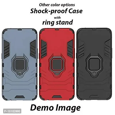 Mobcure D5 Kickstand Heavy Duty Shockproof Armour Rugged Back Case Cover for Realme C15 with Finger Ring Holder (Red)-thumb4