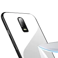 Mobcure Case Anti-Scratch Tempered Glass Back Cover TPU Frame Hybrid Shell Slim Case Anti-Drop for Nokia 7.1 Plus - White-thumb1