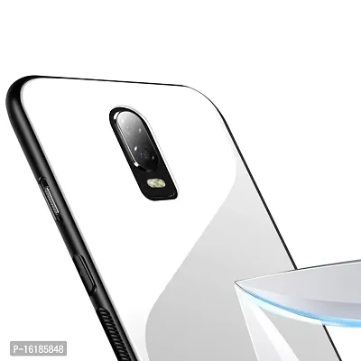 Mobcure Case Anti-Scratch Tempered Glass Back Cover TPU Frame Hybrid Shell Slim Case Anti-Drop for Nokia 7.1 Plus - White-thumb2