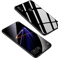 Mobcure Shockproof Mirror Glass Back Mobile Phone Case Covers for Realme 3 - Black-thumb1