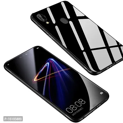 Mobcure Shockproof Mirror Glass Back Mobile Phone Case Covers for Realme 3 - Black-thumb2