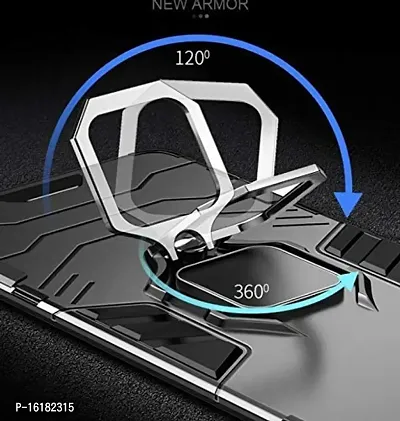 Mobcure Shockproof Rugged Slim Hybrid Magnetic Bracket 360 Ring Holder for Oppo A9 2020-Black-thumb5