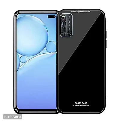 Mobcure Toughened Glass Back for Vivo V19 I Plain Case Cover - Black-thumb2