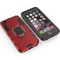 Mobcure D5 Kickstand Heavy Duty Shockproof Armour Rugged Back Case Cover for Apple iPhone 5 with Finger Ring Holder (Red)-thumb2