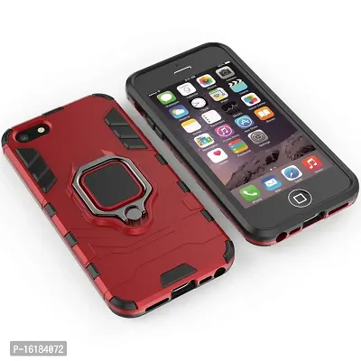 Mobcure D5 Kickstand Heavy Duty Shockproof Armour Rugged Back Case Cover for Apple iPhone 5 with Finger Ring Holder (Red)-thumb3