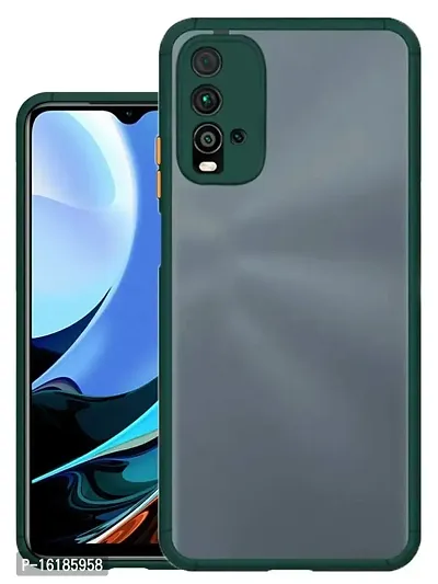 Mobcure Hard Matte Finish Smoke Case I Camera Protection I with Soft Side Frame Protective Back Case Cover for Redmi 9 Power - Dark Green-thumb0
