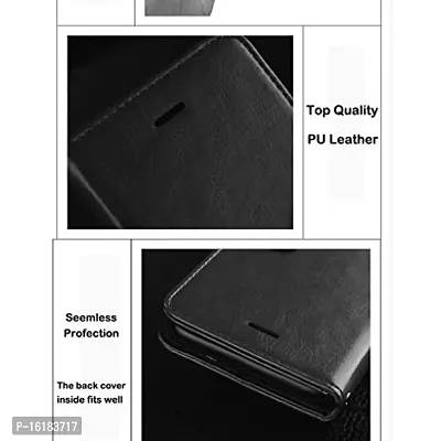 Mobcure Genuine Leather Finish Flip Cover Back Case for Oppo A17k|Inbuilt Stand  Inside Pockets| Wallet Style | Magnet Closure - Black-thumb5